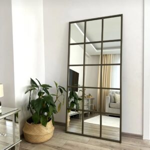 Industrial elegance steel framed mirror