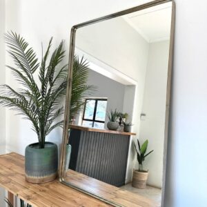 Sleek steel framed mirrors