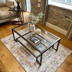 Hudson Glass Metal Coffee Table