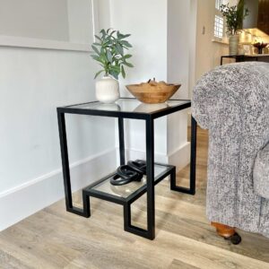 Harrison Glass Metal Side Table
